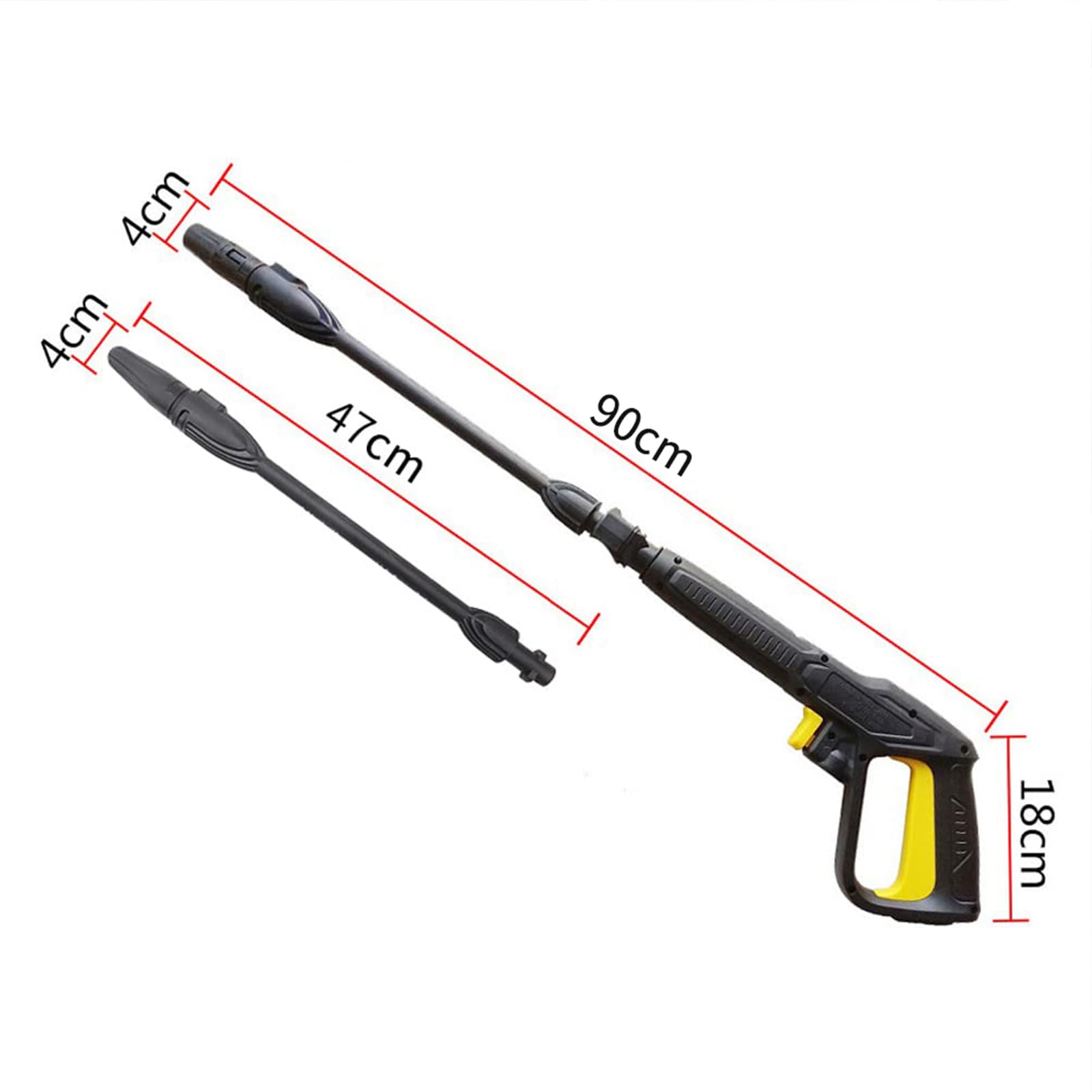 Pistolet natryskowy do myjki ciśnieniowej ze zmienną lancą strumieniową i lancą obrotową, kompatybilny z większością myjek wysokociśnieniowych Karcher serii K