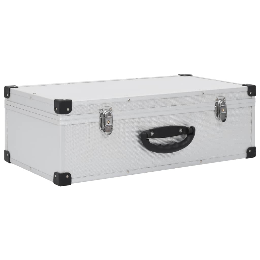 CD-Koffer für 80 CDs Aluminium ABS Silbern CD Tasche mit Aufbewahrungsplatten, Abschließbar DVD Hülle Medien Aufbewahrungs Organizer für Auto Heimbüro Reisen