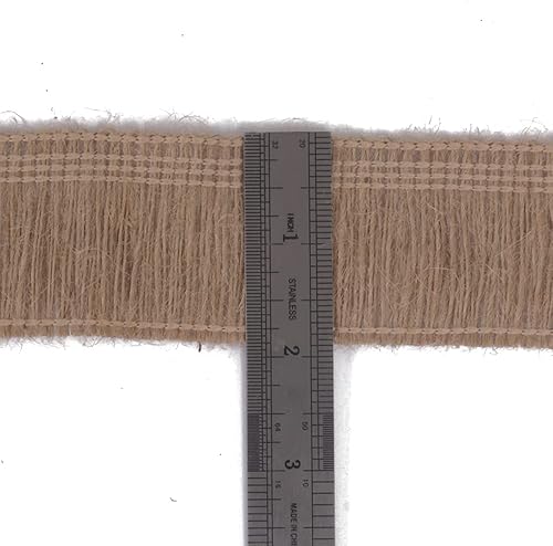 Miniatura 3 de Encaje de yute con flecos de arpillera, 1 pulgada de ancho, 5 yardas de largo, para ropa, accesorios, vestido de boda latino y decoración de lámpara