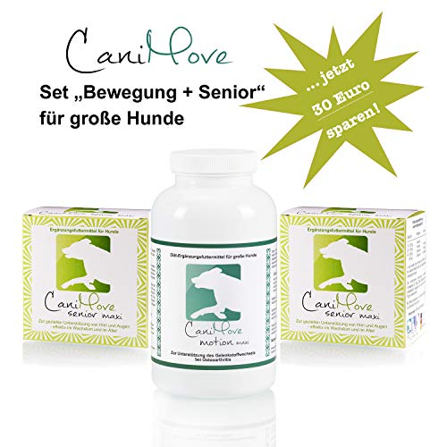 Spar-Bundle - 1 Dose (100 Tabletten) CaniMove Motion Maxi und 2 Packungen (200 Kapseln) CaniMove Senior - ideal für alle Hundesenioren
