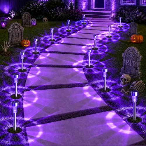 GIGALUMI Solar Halloween Lights Outdoor Waterproof 12-Pack Halloween Decor - image 1