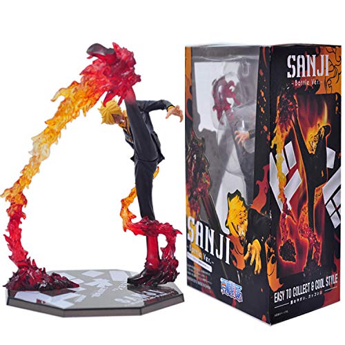 Animina Figura One Piece Black Leg Sanji Fuego Battle Ver PVC Figura de acción Anime Modelo...