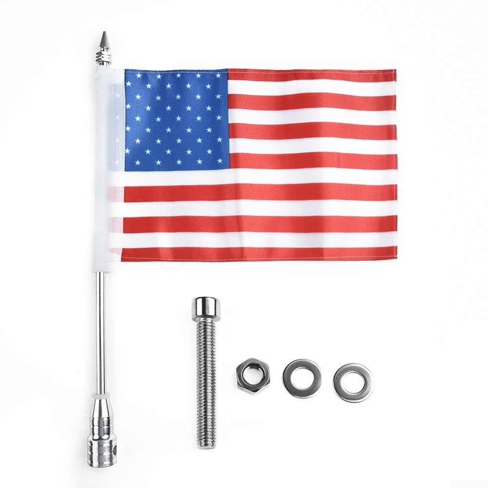 Dolvitrny For American Flag Motorcycle Accessory with Mount, For Durable Polyester Flag and Galvanized Pole, Motorbike Rear Rack Flag Holder for GL1800 and Touring Bikes — view 3