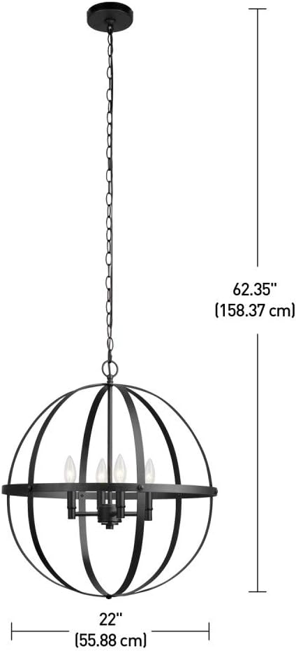 Bеѕt Cуbеr Dеаlѕ 🔥 Globe Electric 65295 Juliette 4-Light Chandelier, Dark Bronze