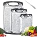 Produktbild Mastertop Schneidebretter Kunststoff,3 Stück Schneidebrett Set mit Saftrillen und Rutschfeste Griffe, BPA-frei,Frühstücksbretter für Gemüse, Fisch, Fleisch, Obst mit Universalmesser