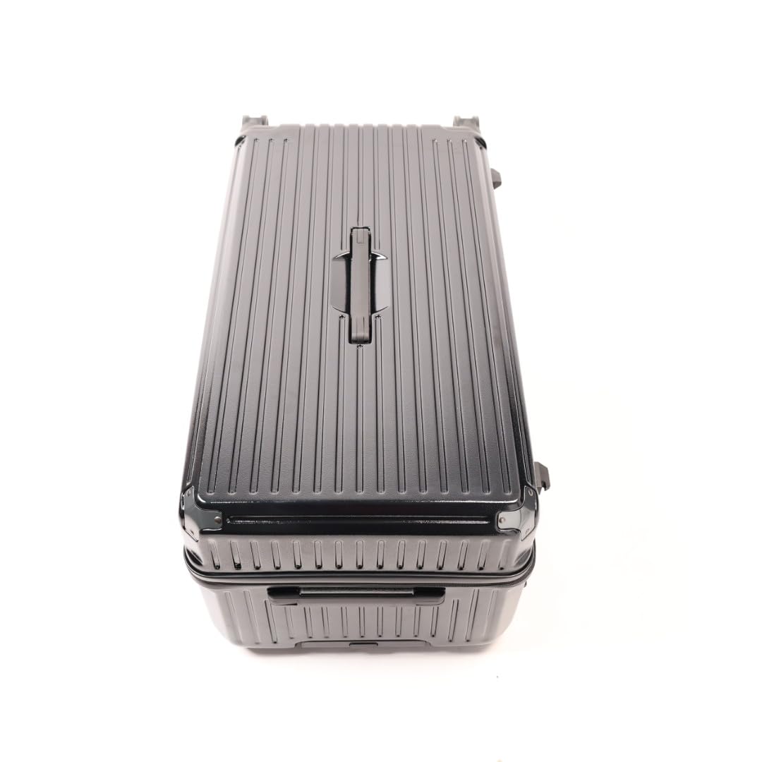 Valigia grande da 76,2 cm, guscio rigido in ABS nero, 5 ruote girevoli 360, serrature TSA, protezioni angolari in alluminio