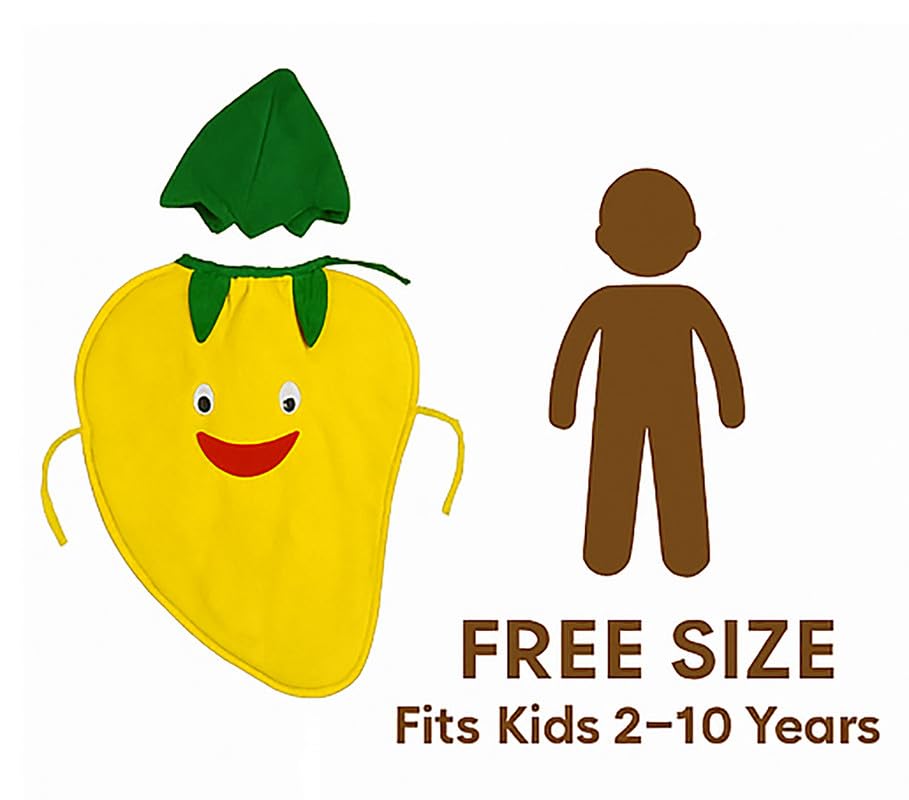 Image of FancyDressWale Fruit & Vegetable Fancy Dress Costume for Kids | Free Size 2-10 Years | School Fancy Dress, Stage Shows, Theme Parties