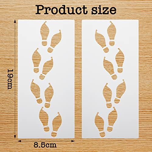 2pcs Christmas Elf Footprint Stencil,Elf Christmas Foot Print Stencil Decoration,Elf Mini Footprint Stencils Naughty Elf,Reusable Plastic Elf Foot Print Stencil Holiday Xmas Decorations DIY Craft