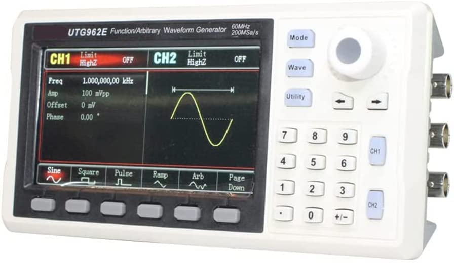 60MHz Function Signal Generator with 4.3 Inch TFT LCD Screen High Precision Dual-Channel Arbitrary/Pulse Waveform Function Counter, 200MSa/s Frequency Meter, with Stable Performance and Durable