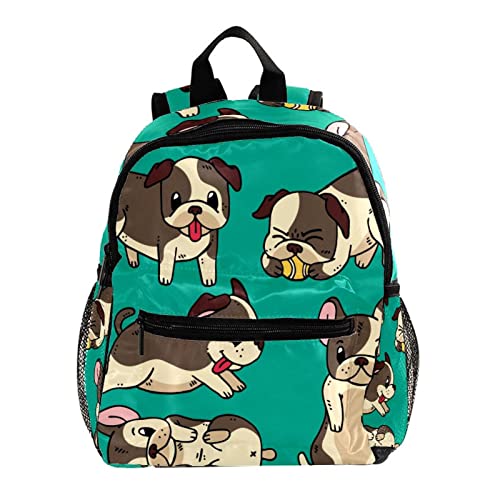 Sac à dos carlin pour l'école et sorties en ville avec motif caniche illustré
