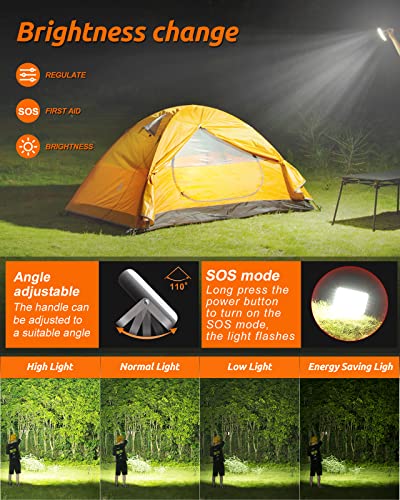 Image of Eventek LED Camping Lantern Rechargeable, 1200LM, 5 Light Modes, 20000mAh Power Bank Portable, up to 144 Hours, Emergency Light, Survival Lanterns, Floodlight for Tent, Camping, Hurricane, Hiking