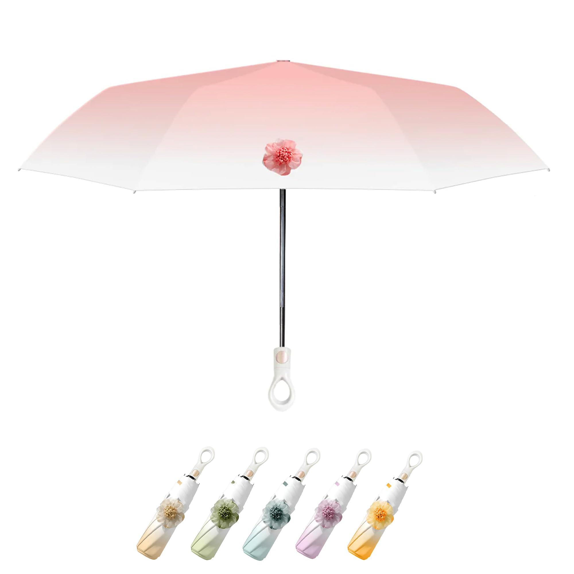 Mini Folding Umbrella With Flower, designed For all weather conditions with Good, material, UV Protection Innovative, Windproof Technology Pocket Umbrella for Men and Women