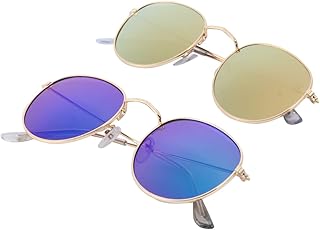 2 peças de óculos de sol retrô óculos de sol femininos óculos de sol vintage óculos de sol feminino masculino óculos de sol armação retrô óculos de sol colorido filme de metal praia feminino óculos de sol, Cores sortidas