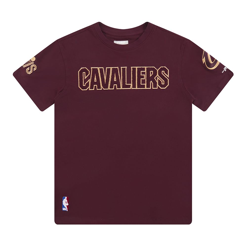 Pro Standard Big Boys NBA Classic Chenille Cotton Short Sleeve Tee, Wine Red, M