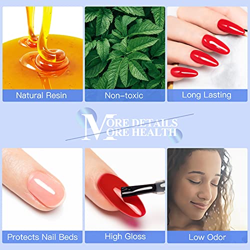 RSTYLE Top Coat Gel UV Base Matt Coat, 4pcs Gel Nagellack UV Set Shellac Base und No Wipe Top Coat Set Überlack Gel Nail… – Bild 4