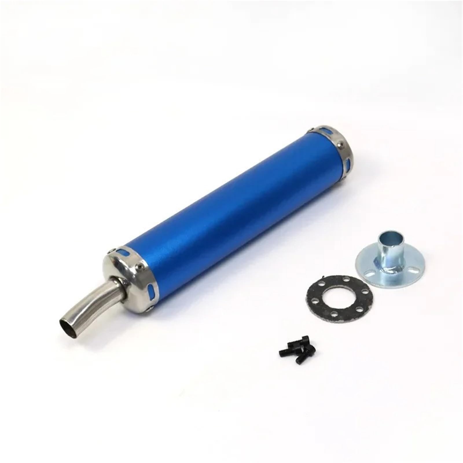 60x280mm A due tempi Scooter Dirt Moto Da Corsa Silenziatore Di Scarico Silenzio Silenziatore 2 Tempi Moto Tubo Di Scarico Marmitta Scarico slip on(Blue)