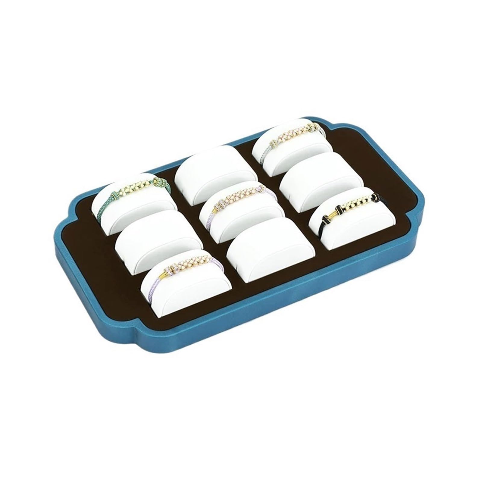 WANGHAI-666 Jewelry Rack Leather Bracelet Display Tray with Curved Cushions for Jewelry Organization