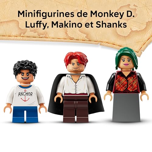 LEGO One Piece Le Bar du Village de Fuchsia - Jouet Bateau & Minifigurines de Luffy, Shanks, Makino - Accessoires Dont Affiche « Wanted » - Cadeau Anime pour Garçon ou Fille dès 8 Ans 75636