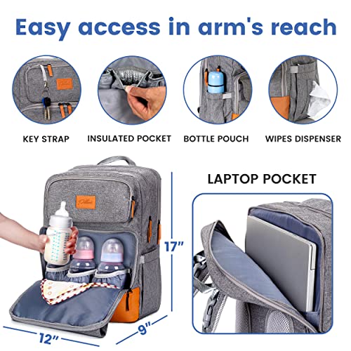 Image of PILLANI Baby Diaper Bag Backpack - Large Bag for Boys & Girls, Waterproof Diaper Backpack - Travel Diaper Bags w /Changing Pad, Baby Registry Search & Shower Gifts - Essentials Must Haves Newborn Stuff