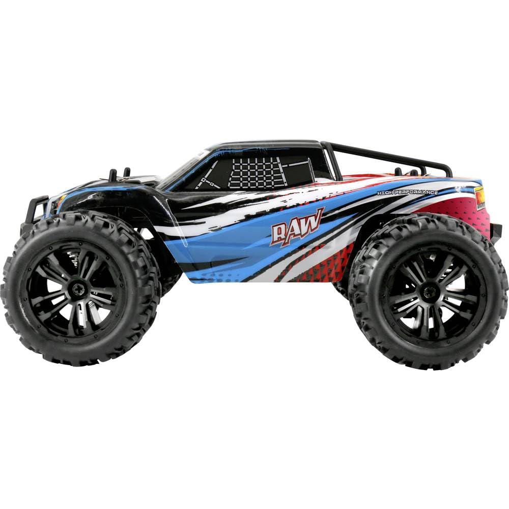 Reely RAW niebieski szczotkowany 1:14 RC model samochodu elektryczny monster truck napęd na wszystkie koła (4WD) RTR 2,4 GHz z z akumulatorem i ładowarką