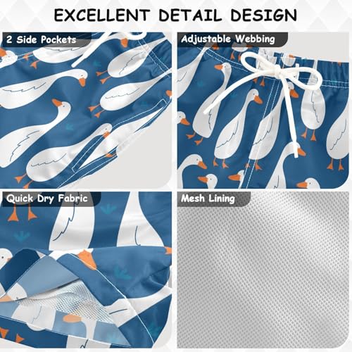 Boys Swim Trunks Quick Dry Goose Beach Board Shorts with Mesh Lining Youth Swimwear 2-12T3