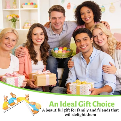 HGRGHH Türrahmen Deko Ostern, Lustige Osterdeko Tür mit Rundaufkleber, Doppelseitig Bedruckte, Osterhasen-Deko, Kreativer Türrahmen-Kunst für Zimmertür, Zuhause, Badezimmer, Schlafzimmer