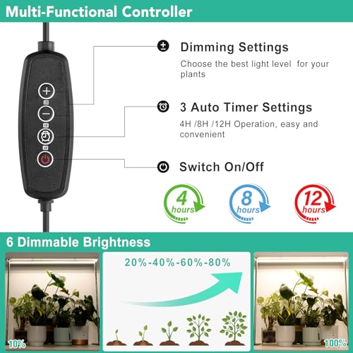 FOXGARDEN Grow Light Stand, Advanced LED Plant Growth Lighting with 4/8/12H Timer, 6 Dimming Options, and Adjustable Hei - Additional View