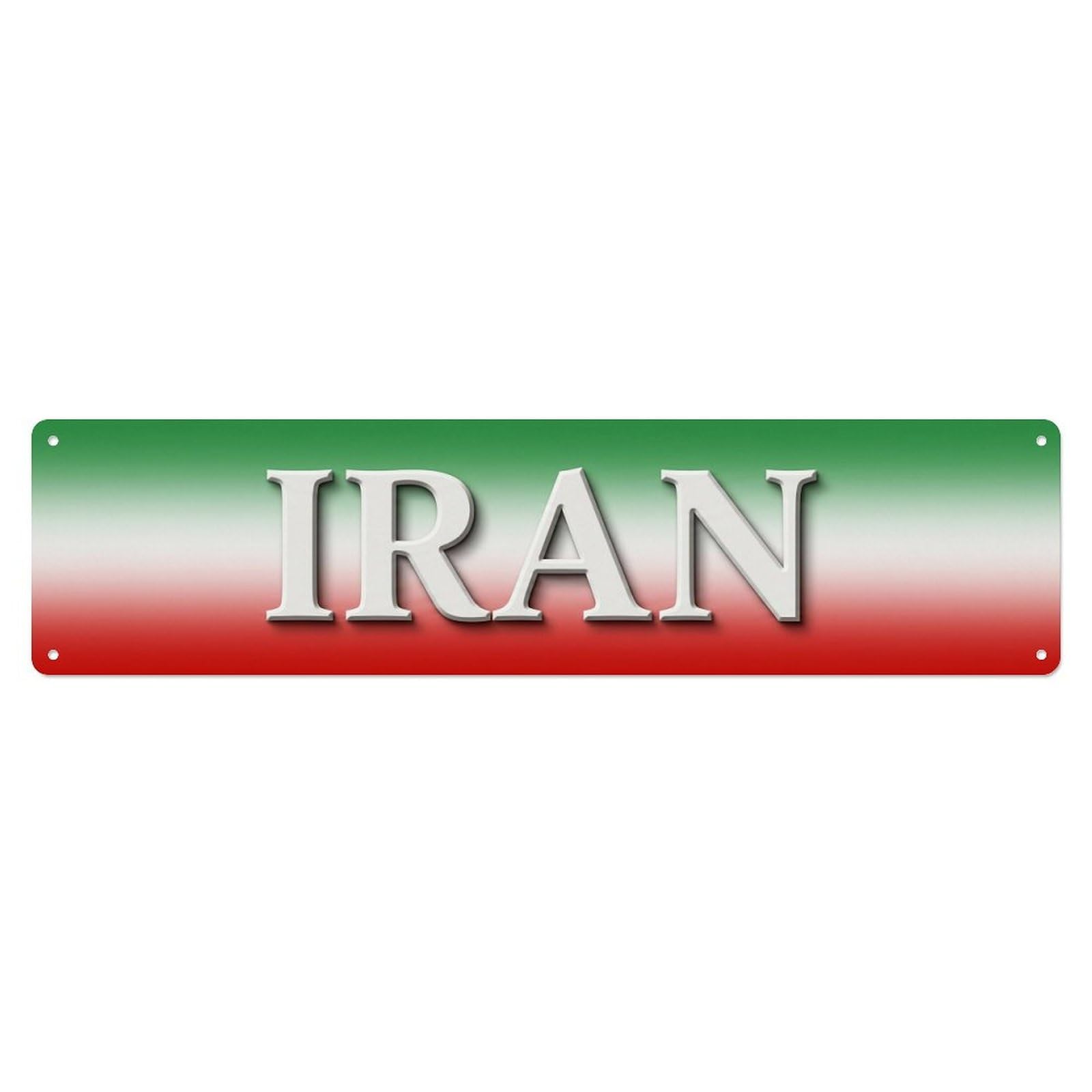 Vintage Iran Flag Pattern Metal Tin Sign