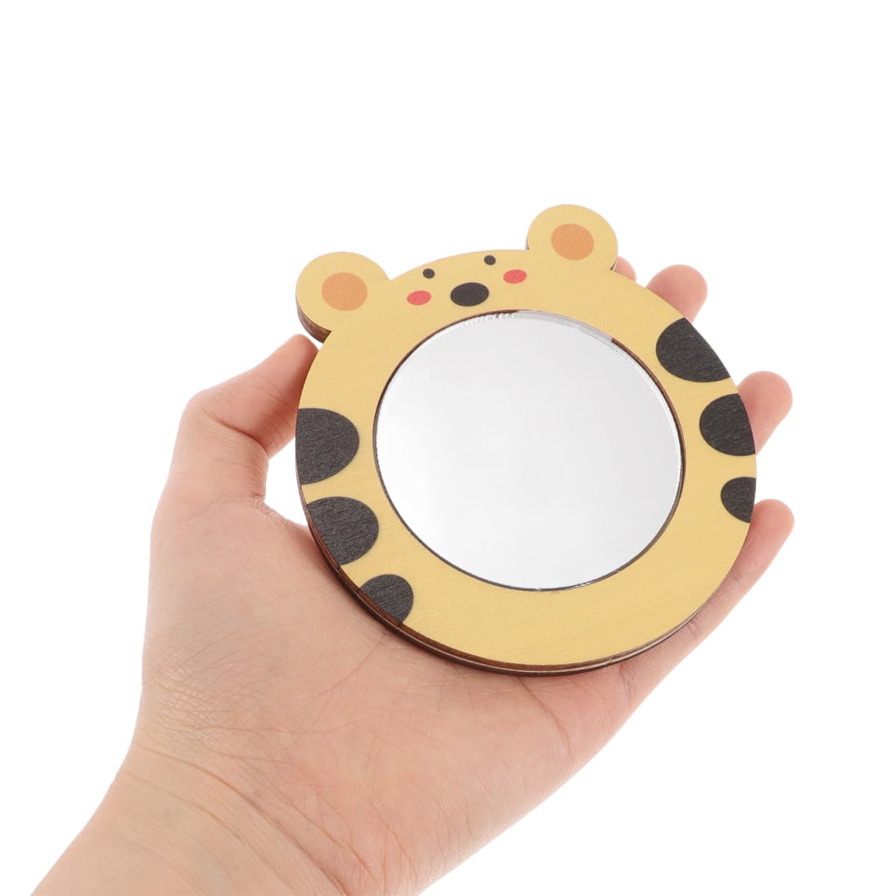 NAMOARLY 1pc Wooden Baby Mirror Tiger Design Educational Toys for Toddlers Boys and Girls Sensory Toys Compact Mirror for Boys and Girls - Image 4
