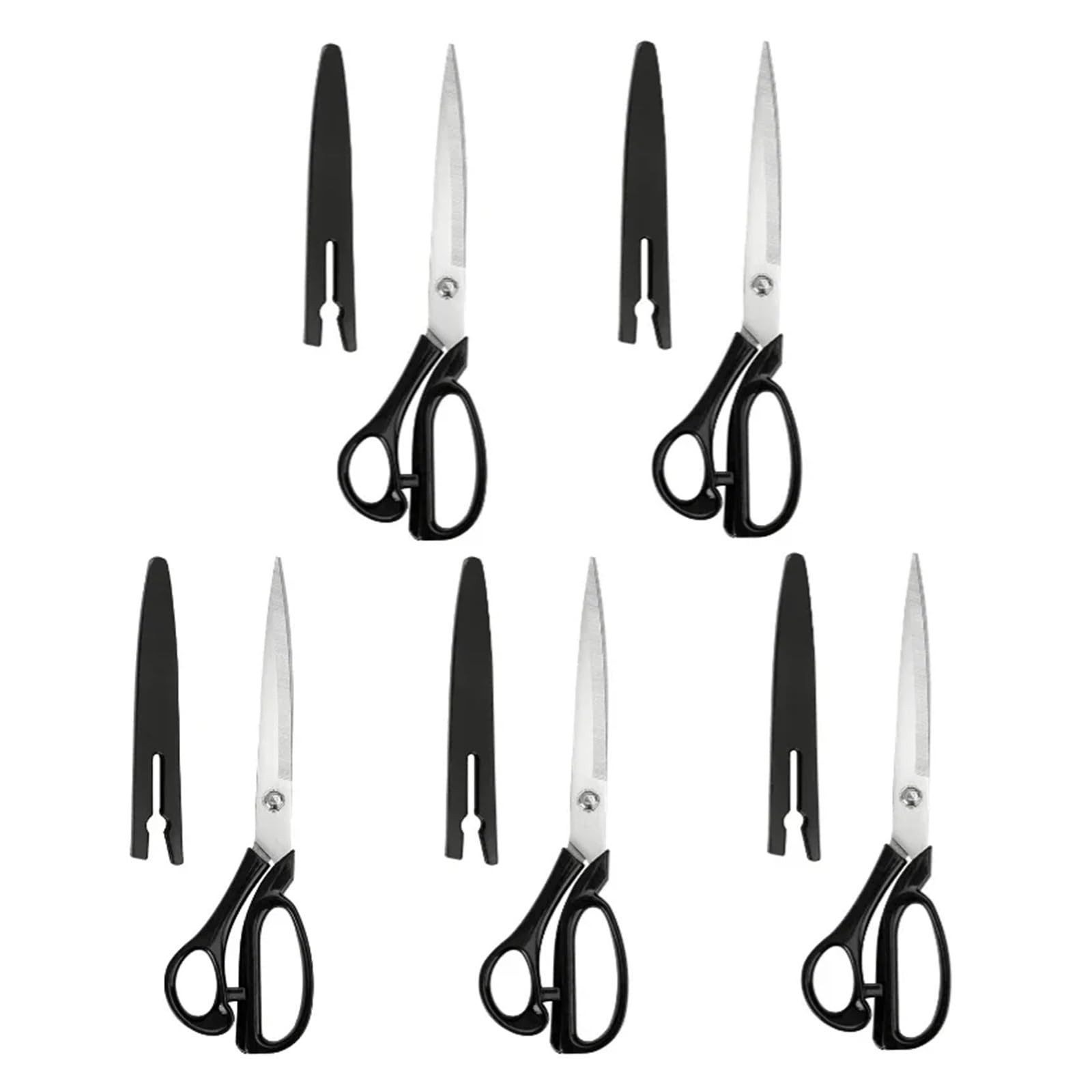 Tijeras de sastre acero inoxidable 10 pulgadas for corte tela cuero, artesanía costura profesional, accesorio herramienta fabricación ropa DIY(Black-5Pcs)
