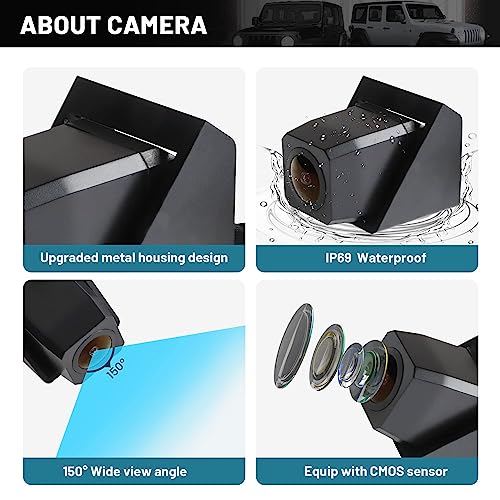 EWAY Classic 3.0 Adjustable Spare Tire Backup Camera for Jeep Wrangler JK JKU Rubicon Sahara Sport Unlimited 2007-2018, Heavy-Duty Metal Housing Rear View Reverse Parking Off-Road Wheel Mount Camera by EWAY - Image 2