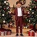 LOLANTA Kids Boys Plaid Suit Fashion Blazer Pants Set 2 Piece Formal Wear Outfit for Wedding(Red, 8-9)