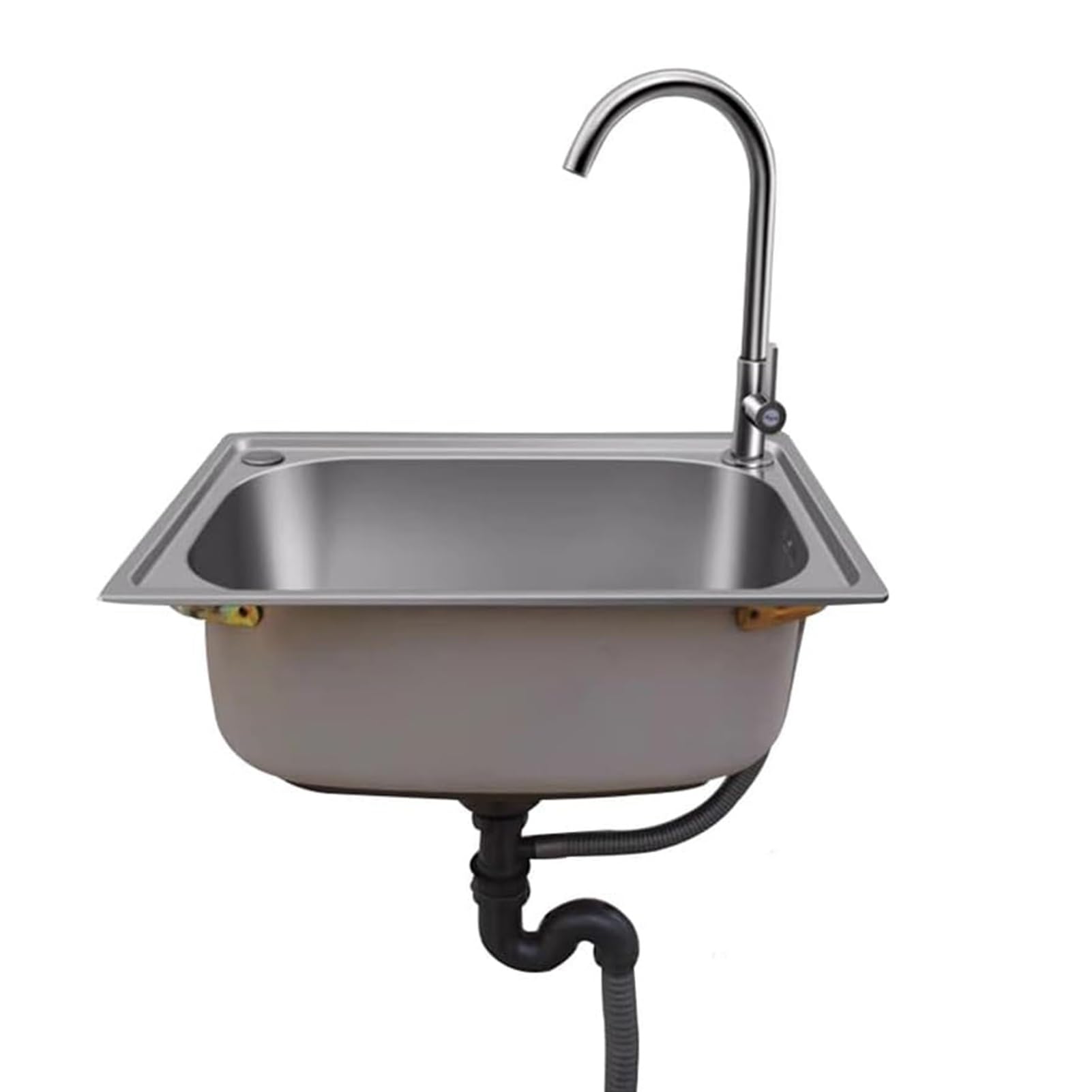Lavello da Cucina,lavello in Acciaio Inox,lavabo Cucina a Vasca Singola Parete per Garage,Lavanderia,Fattoria (45x39cm)