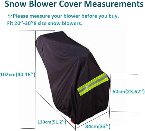 Miniatura 6 de Cubierta para soplador de nieve resistente 600D, impermeable, resistente al viento, ajuste universal Snow Joe, Poulan, Ariens, Toro lanzanieves