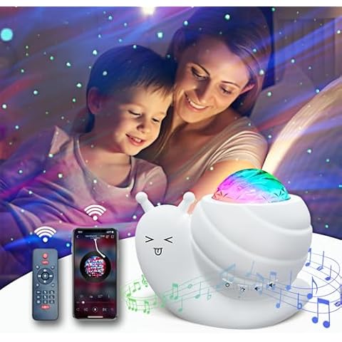 Mycket Star Projector Night Light, 4 in 1 Aurora Galaxy Projector Lights, Snail Kid Night Lights for Bedroom with Remote/Music Bluetooth Speaker/Colors Changing/Timer Fuction for Kids Adults Gifts Cover