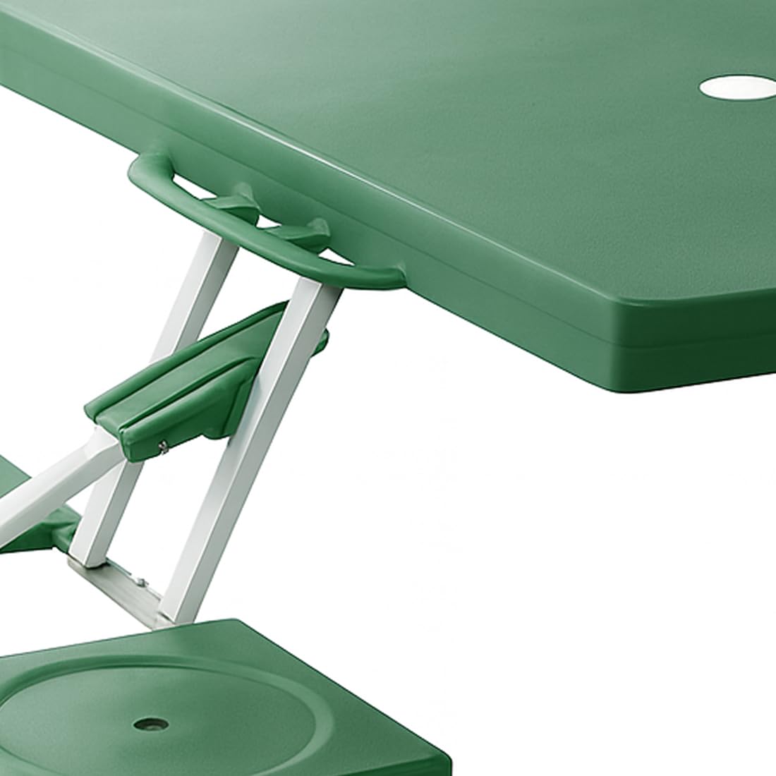 Acomoda Textil - Mesa de Picnic Plegable con Cuatro Asientos Integrados y Asa de Transporte, Estructura Resistente y Diseño Compacto para Jardin, Camping, Parque, Playa O Exterior.