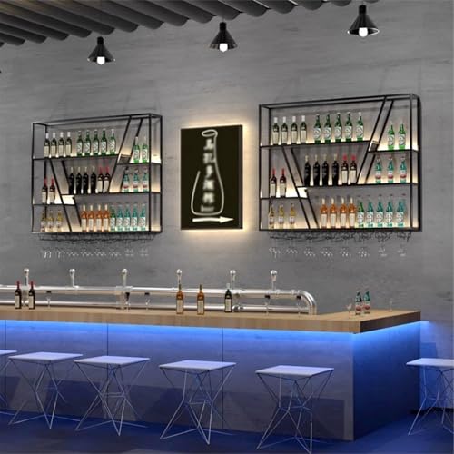 Soporte de vino colgante industrial 120x20x100 cm miniatura 4