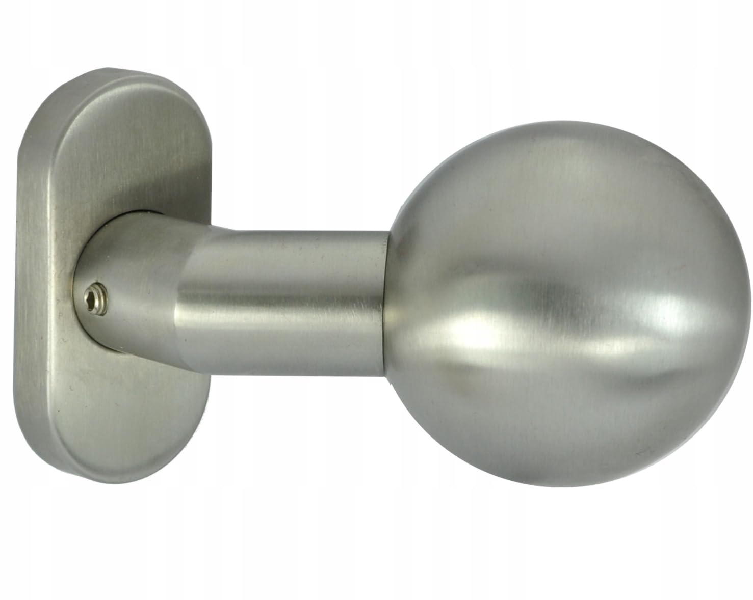 Wechselgarnitur Rechts fester Türknopf links Türdrücker U Form Edelstahl SUS 304 Knauf 50 mm Drücker 140 mm Oval Rosetten satiniert PZ für Innen und Außentüren