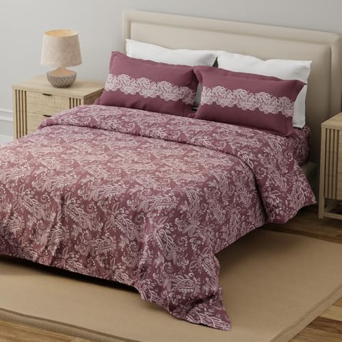 Image of Layers 100% Cotton for Double Size Bed | 120 TC Ethnic Print, Soft, Breathable, Machine Washable Bedsheet with 2 Pillow Covers | Forever Collection (224 x 254 cm) - Brown