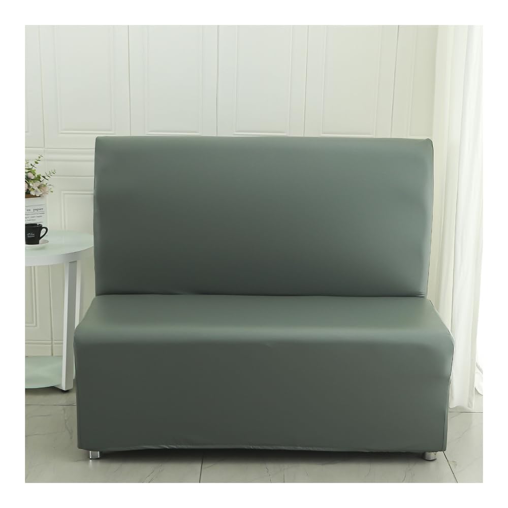 YANGAFJDUA Waterproof Armless Sofa Chair Covers Slipcovers with Elastic Bottom, Stretch Armless Couch Slipcover without Arm PU Futon Covers Slipcovers Non-Slip Chair Furniture Protector