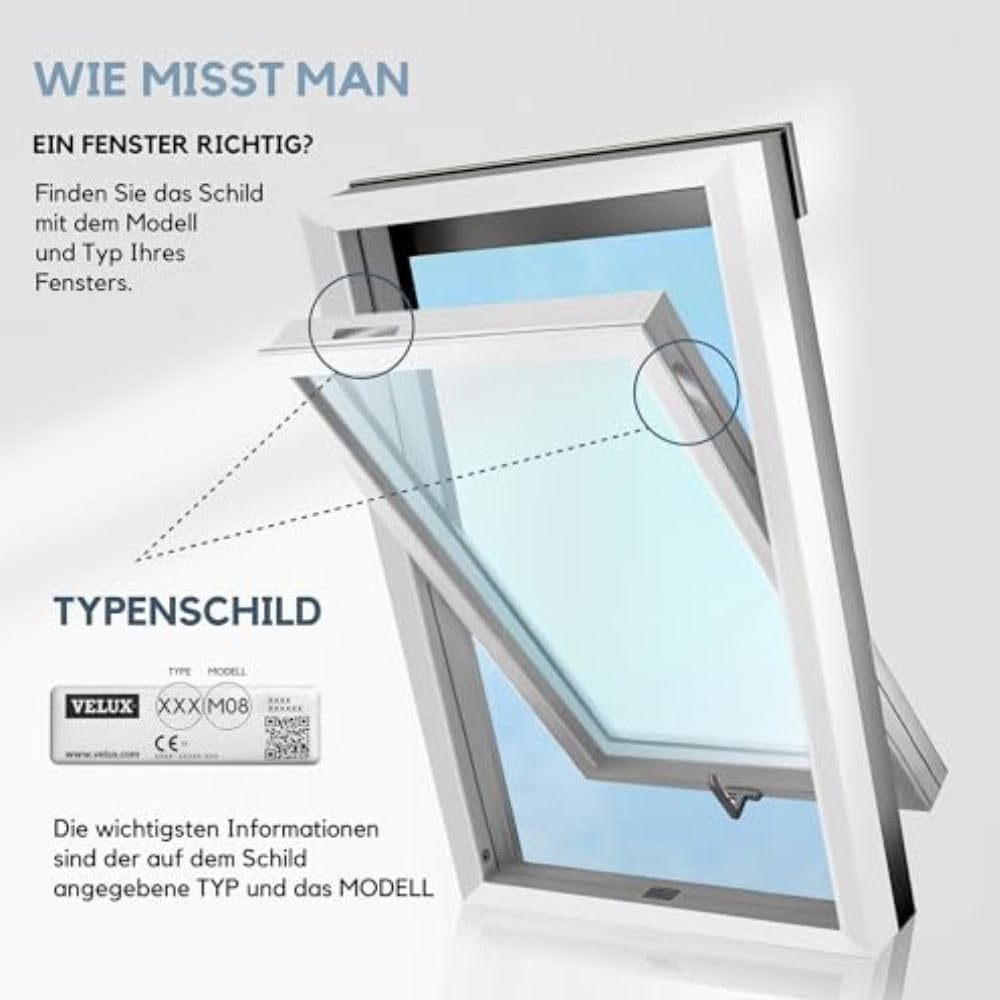 Wabenplissee Dachfenster - Maßanfertigung, 100% Verdunkelung, Thermo-Isolierung, Einfache Montage, Up&Down System, Breite 30-120 cm, Höhe 50-149 cm, 6 Stofffarben, 3 Profilfarben