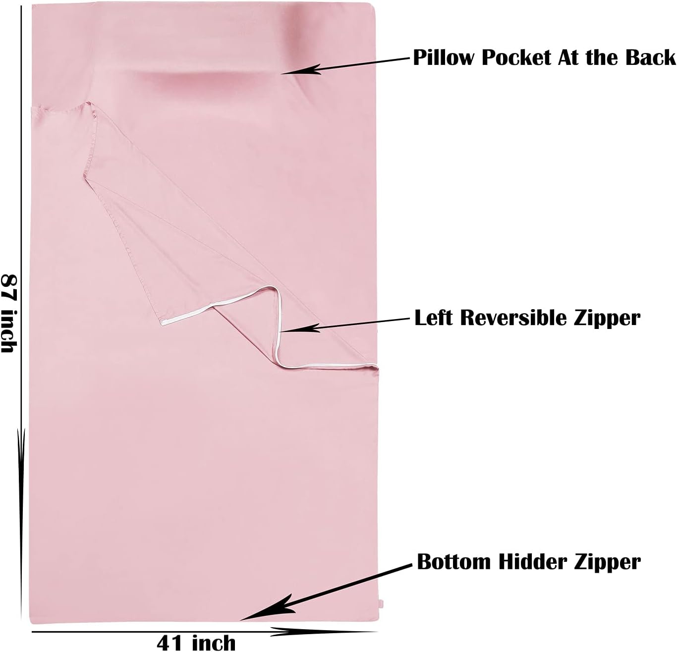 Tencel Lyocell Sleeping Bag Liner with Zipper - 100% Austrian Lenzing AG Tencel - Soft Silky Smooth Sleep Sack Adult - Travel Sheet for Hotel/Backpacking, Pure Silk Sleep Mask Included