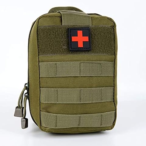 YOCOOL Tactical MOLLE Pouch Medical Waist Pack First Aid Kit Bag Survival Pack Compact Military Utility Outdoor Emergency (empty), green Cover