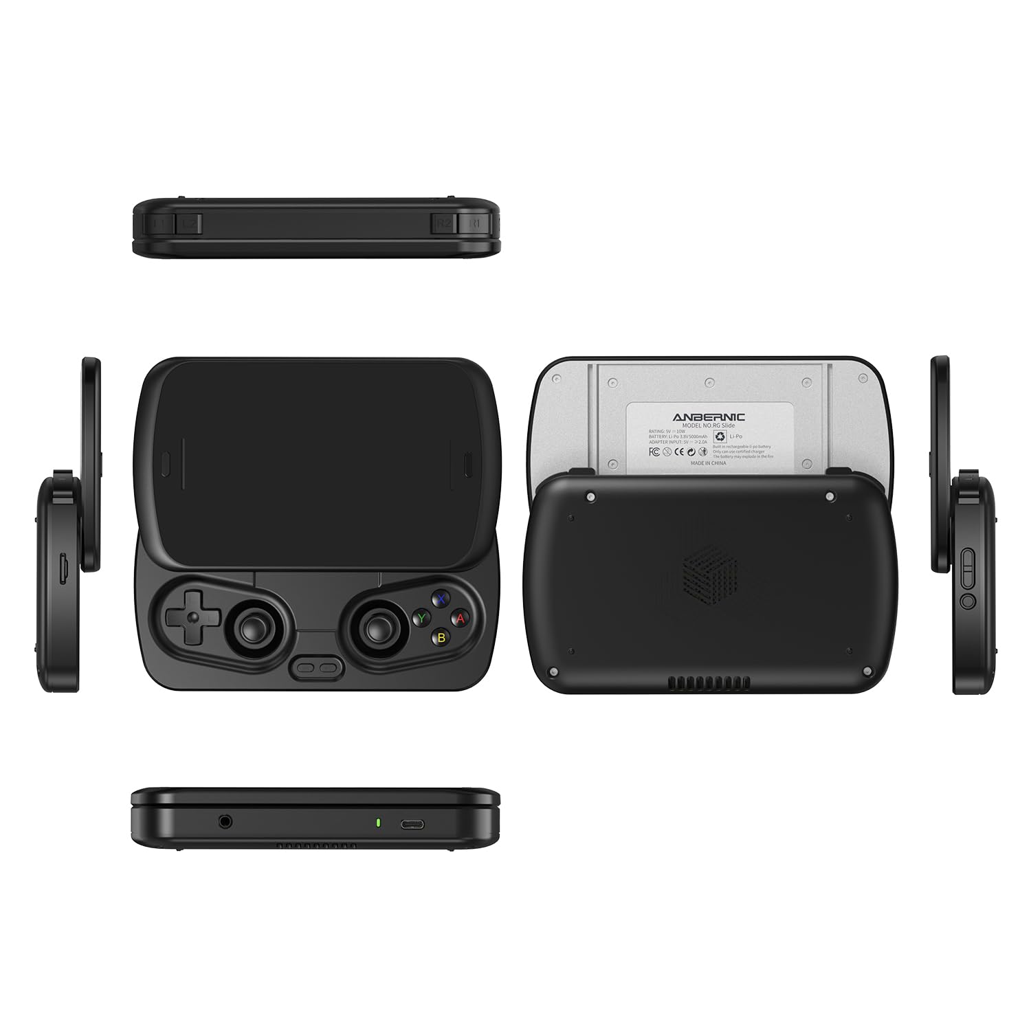 RG Slide Console di gioco portatile RG Slide 4.7 pollici LTPS schermo in-cell Console di gioco retrò Unisoc T820 Console di gioco portatile Arcade Video Gaming Supporto AI WiFi Bluetooth HD e uscita