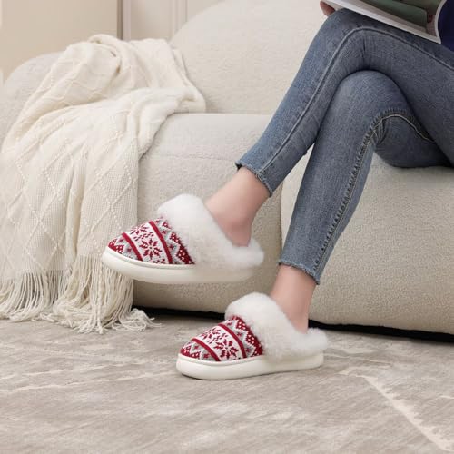 NineCiFun Women's Warm Fuzzy Cute Christmas Slippers - Memory Foam Insole, Bedroom & Gift2