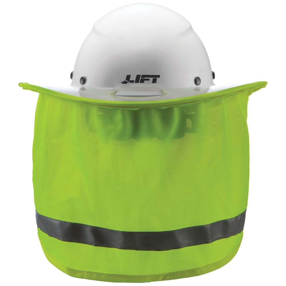 Lift Safety HDSC-20HV DAX Sunshade for Cap, Hiviz Green, One Size
