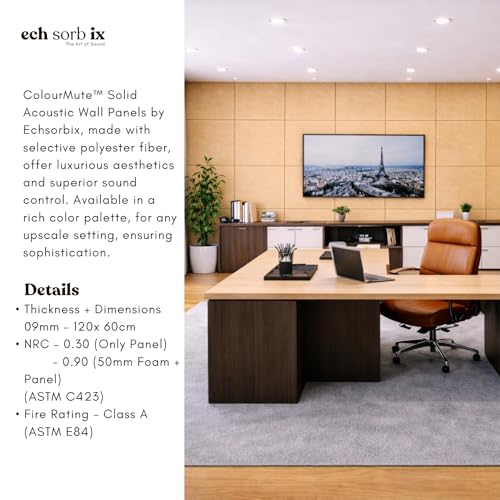 Image of MMT Acoustix Premium Felt Acoustic Panels for Offices, Bedrooms & Studios Sustainable PET Felt Panels for Echo Reduction & Sound Absorption 4x2 Ft, 9mm Thick Camel - Pack of 4