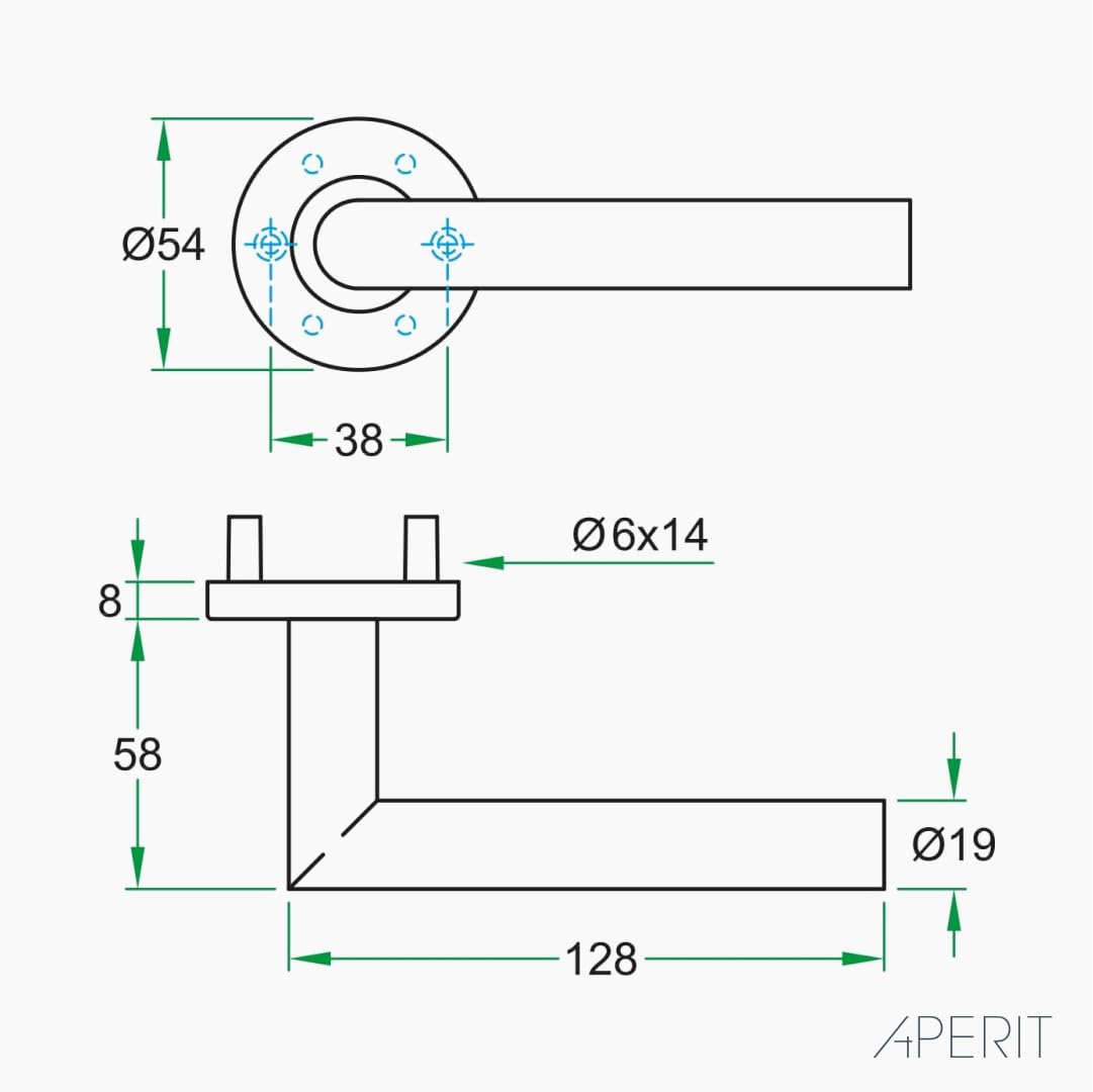 Manilla de Puerta Negra de Acero Inoxidable – Tirador Profesional en Forma de T – EN1906 Clase 3 – Juego de Manillas con Cerradura para Baño – Para Puertas Interiores