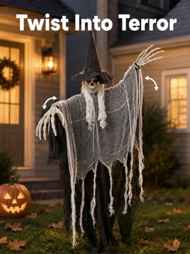 Bearhug Halloween Hanging Ghost Decorations, 3 Pack Scary Reaper Decor - image 6