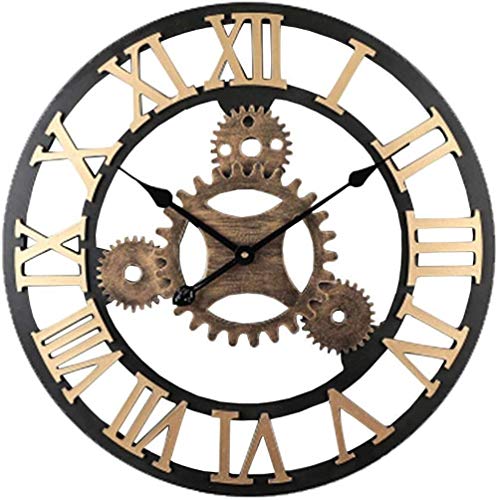 Horloge murale engrenage style industriel rétro de 23 pouces évidée - 2